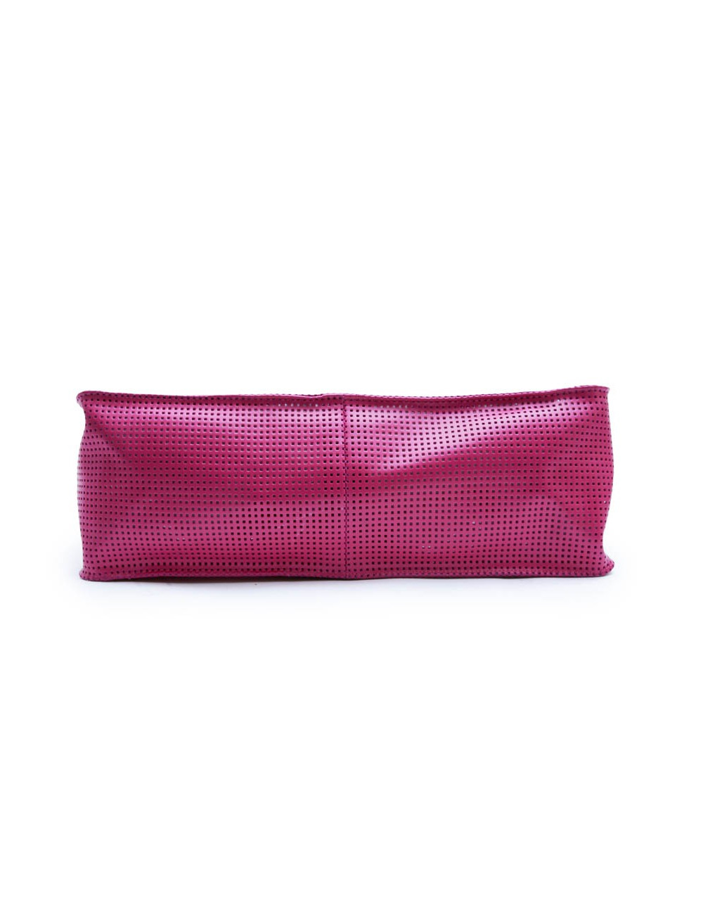 COURREGES large tote bag in perforated pink leather