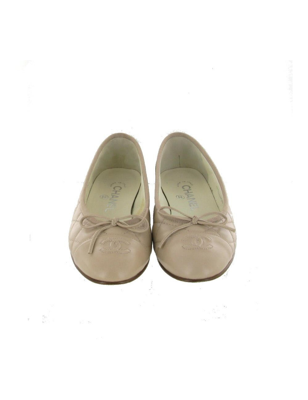 Ballerines T35.5 CHANEL matelassées  beige clair
