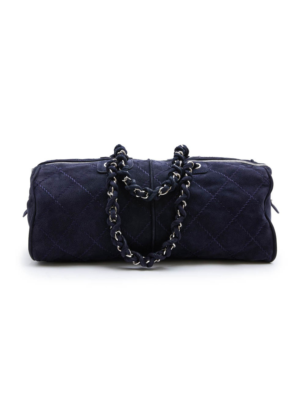Sac cabas CHANEL veau velours bleu marine 