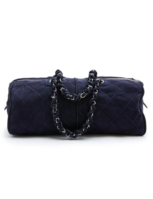 Sac CHANEL veau velours bleu marine