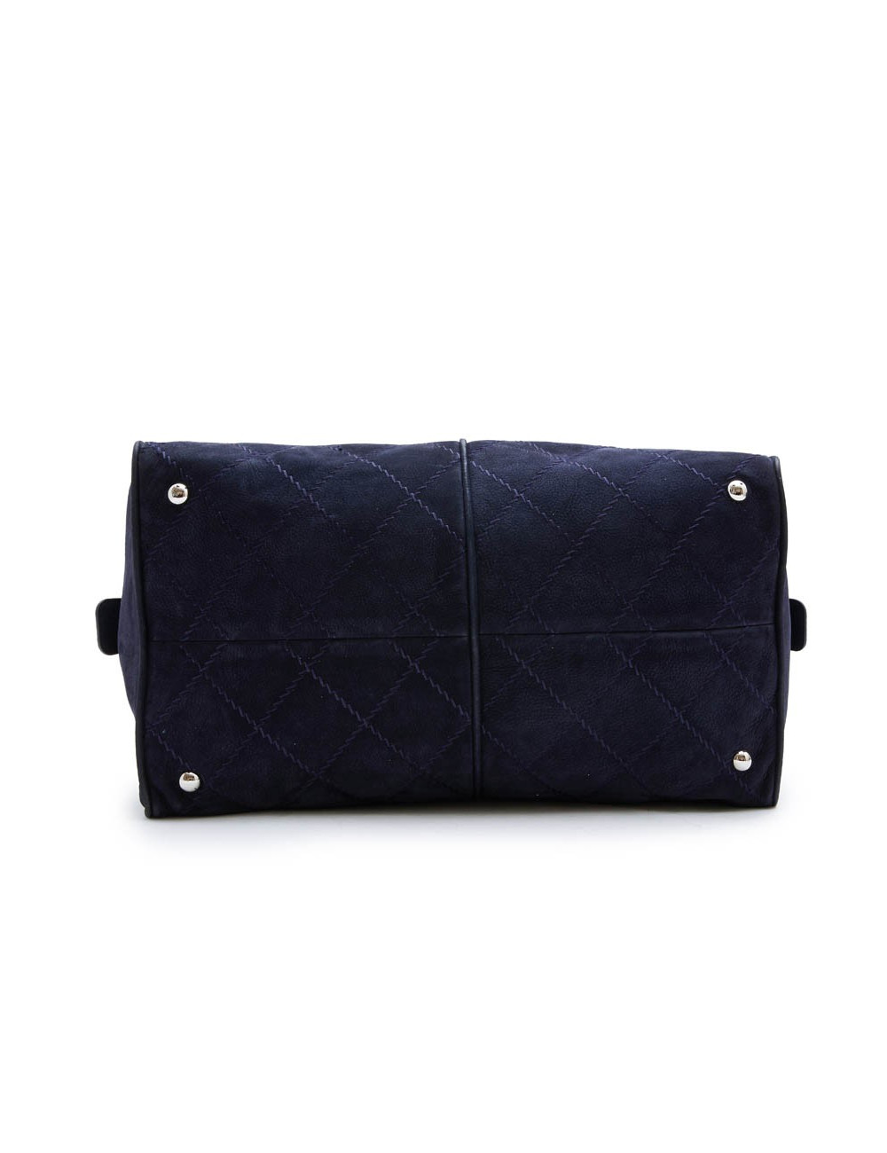 Sac cabas CHANEL veau velours bleu marine 