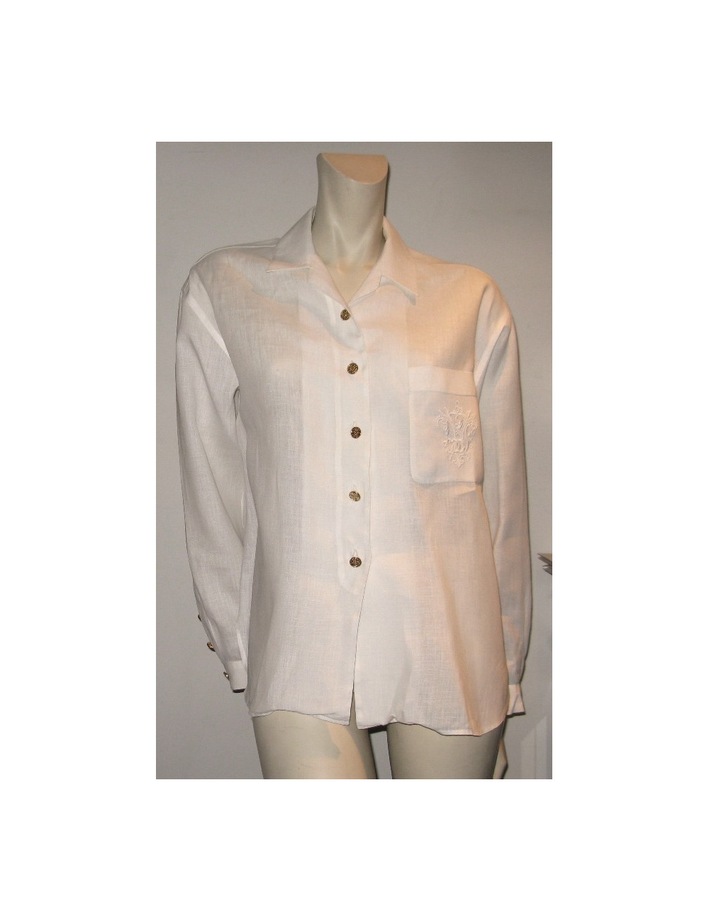 CHANEL white linen blouse