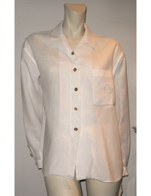 CHANEL white linen blouse