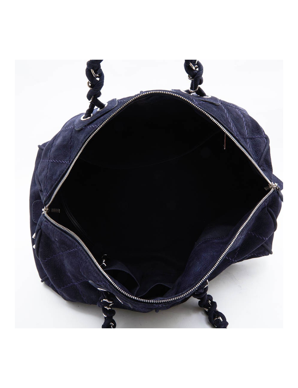 Sac CHANEL veau velours bleu marine