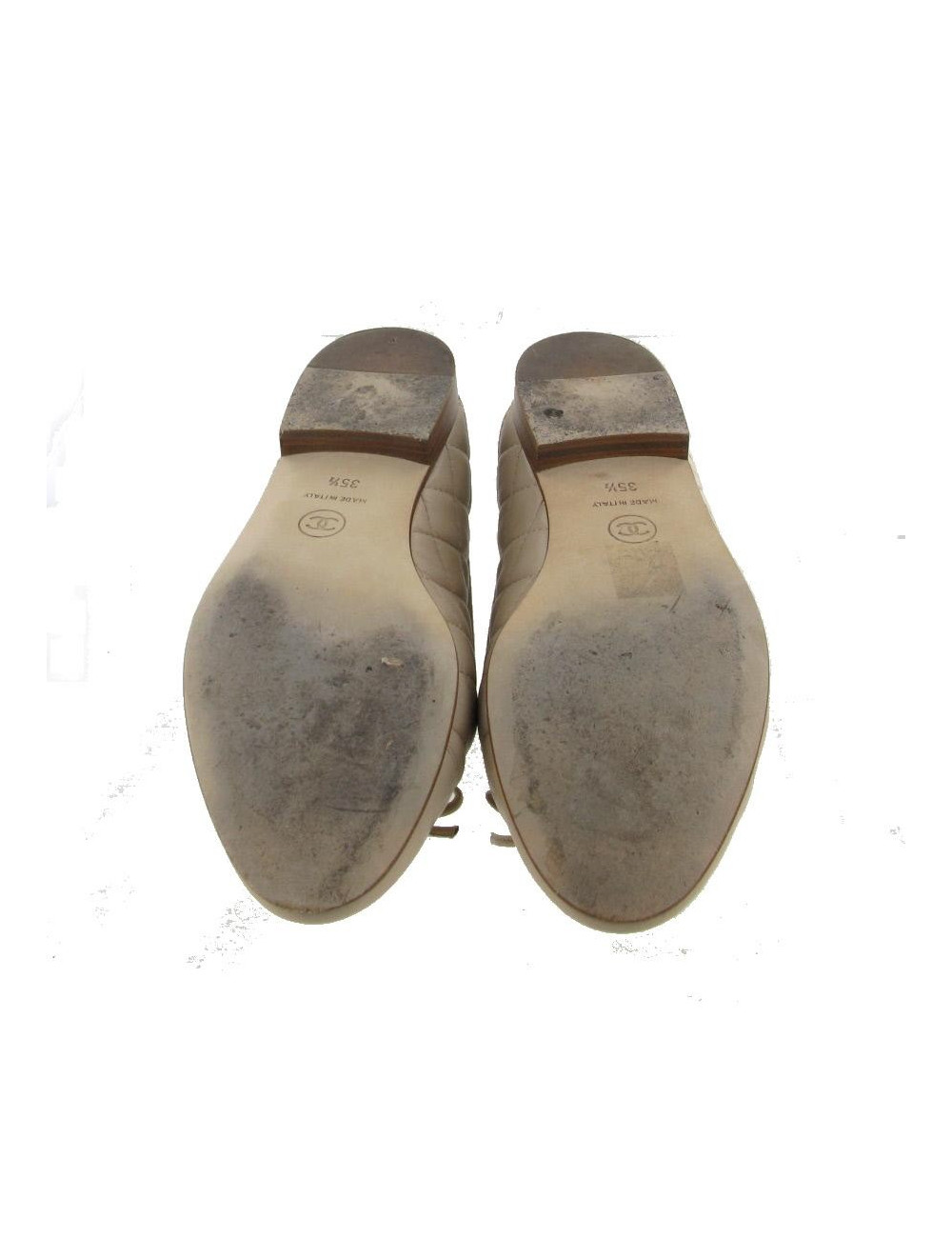 Ballerines T35.5 CHANEL matelassées  beige clair