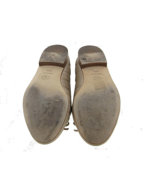 Ballerines T35.5 CHANEL matelassées  beige clair