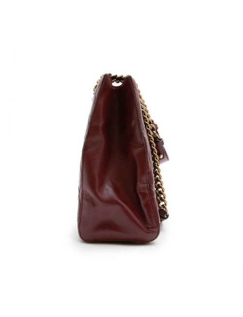 Sac cabas CHANEL cuir matelassé bordeaux