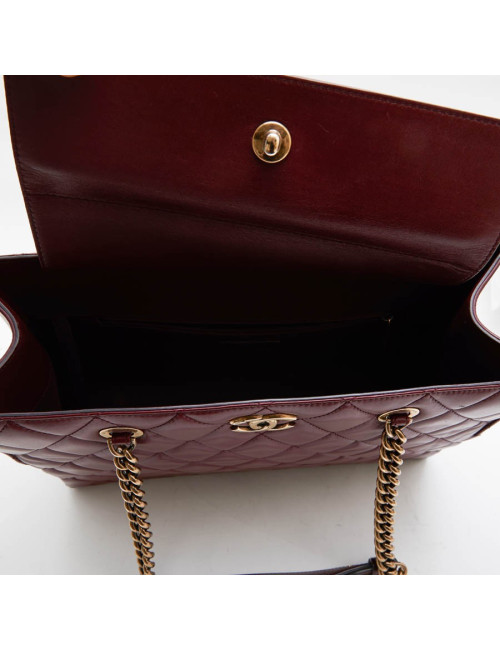 Sac cabas CHANEL cuir matelassé bordeaux