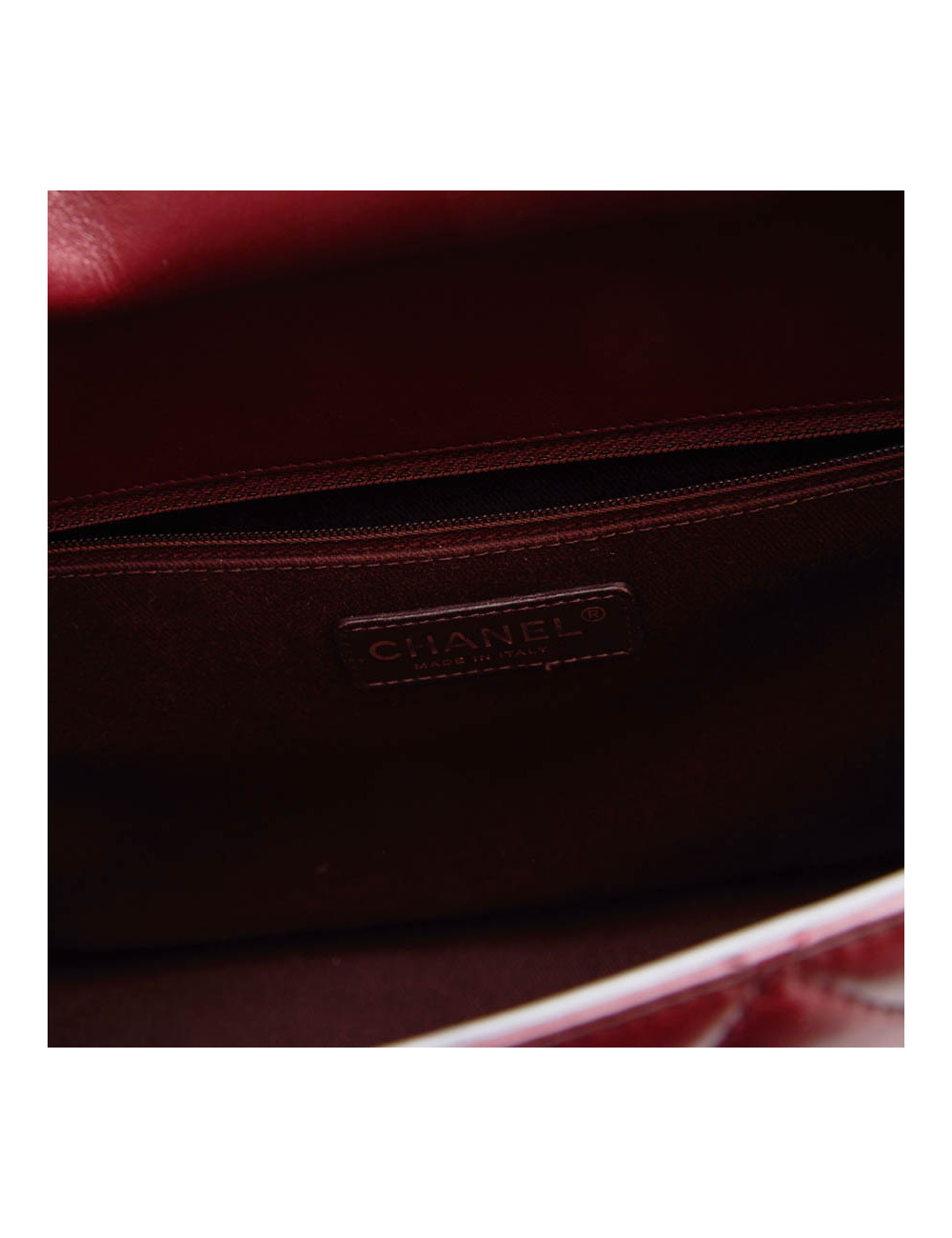 Sac cabas CHANEL cuir matelassé bordeaux