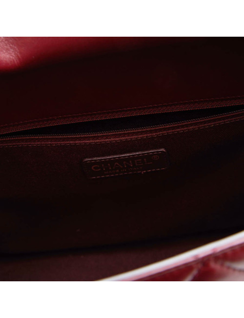 Sac cabas CHANEL cuir matelassé bordeaux