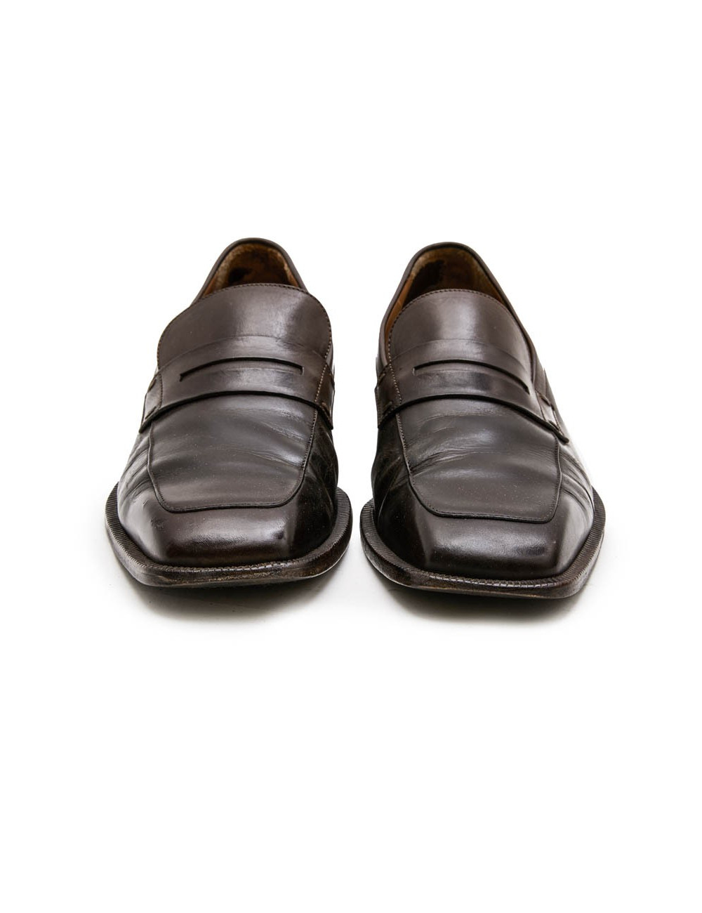 Mocassins LOUIS VUITTON cuir marron