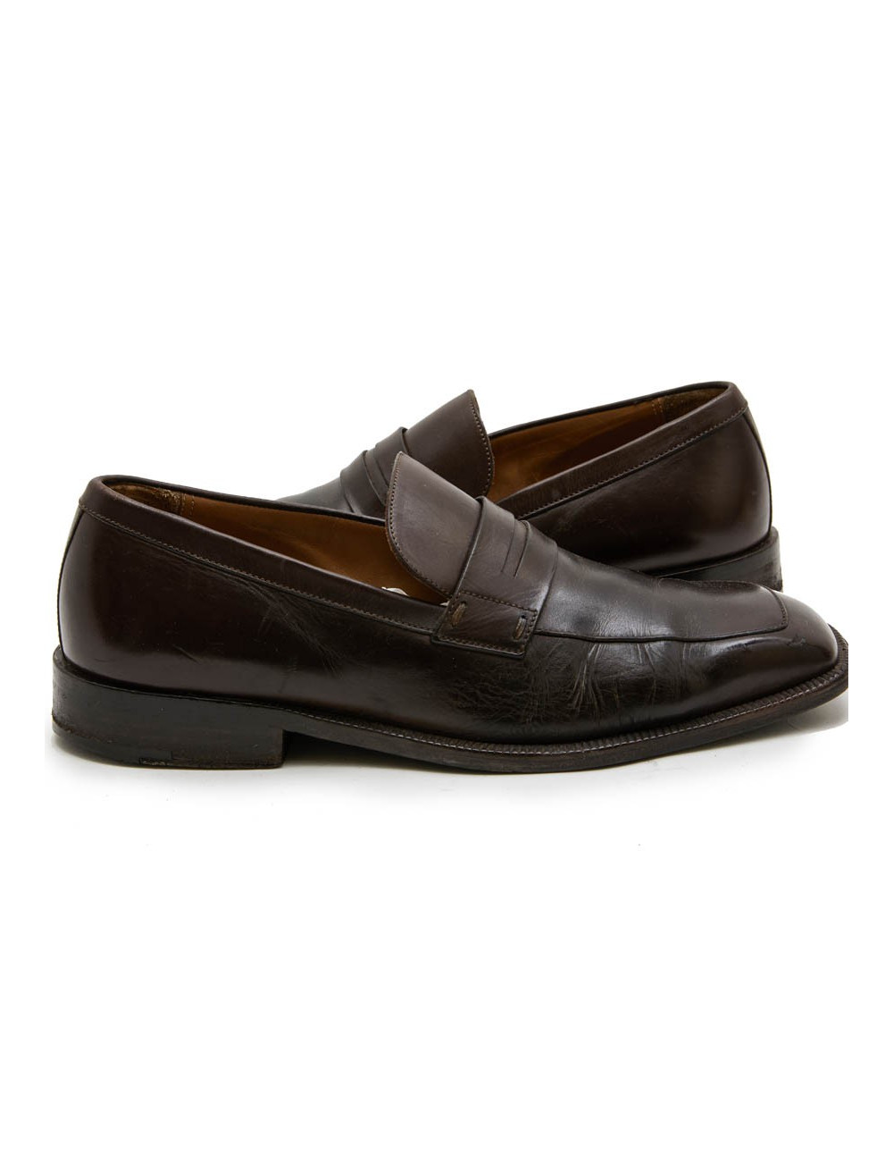 Mocassins LOUIS VUITTON cuir marron