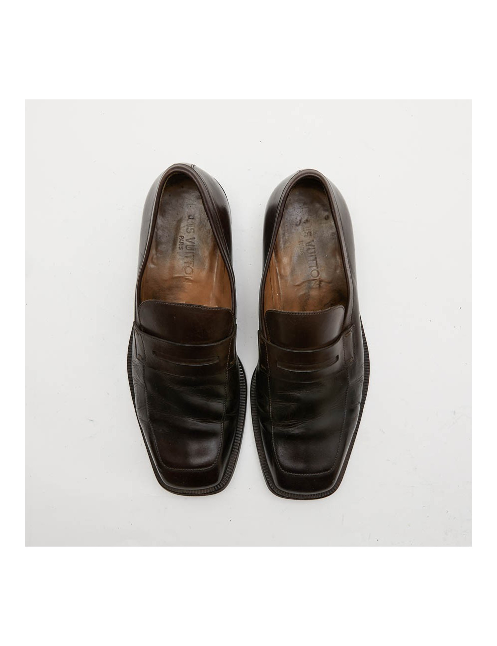 Mocassins LOUIS VUITTON cuir marron
