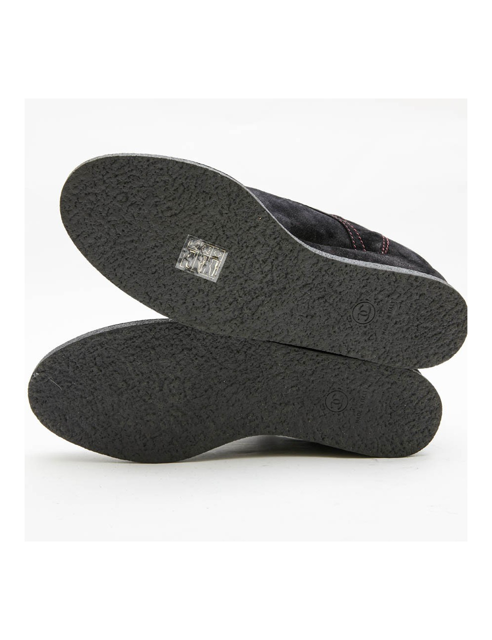 Boots CHANEL T37,5 veau velours noir