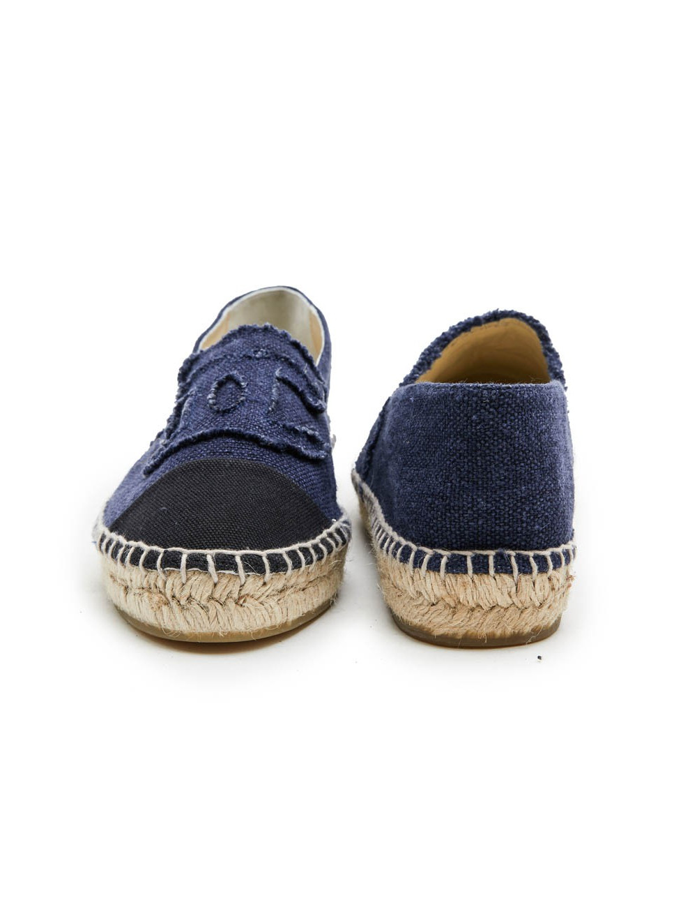 Espadrilles CHANEL bicolore bleu et noir