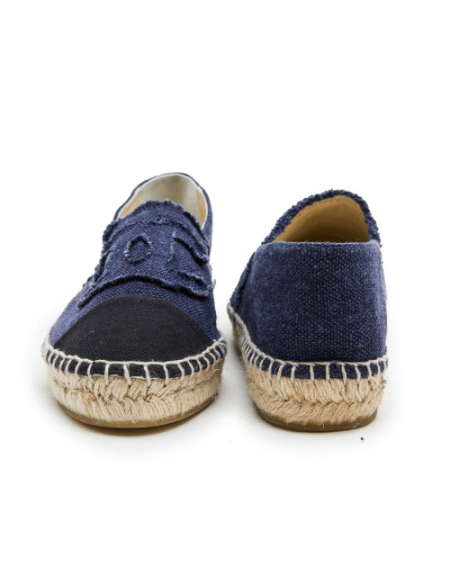 Espadrilles CHANEL bicolore bleu et noir