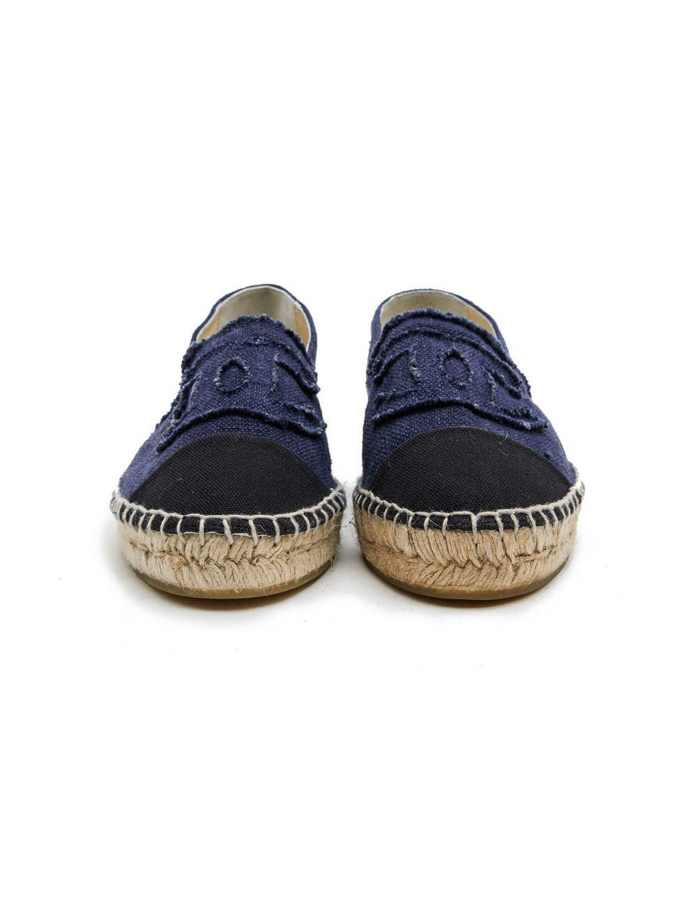 CHANEL espadrilles 40FR in two-tone blue and black denim 