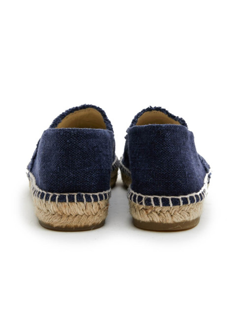 CHANEL espadrilles 40FR in two-tone blue and black denim 