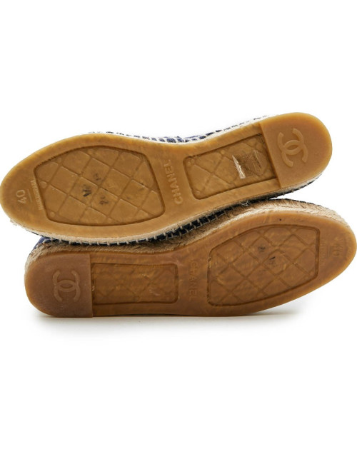 CHANEL espadrilles 40FR in two-tone blue and black denim 