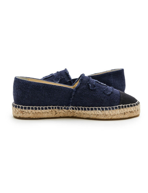 Espadrilles CHANEL bicolore bleu et noir