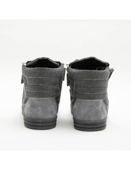 Baskets  Chanel T39,5 denim et veau velours gris