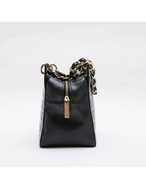 Sac cabas CHANEL cuir matelassé noir