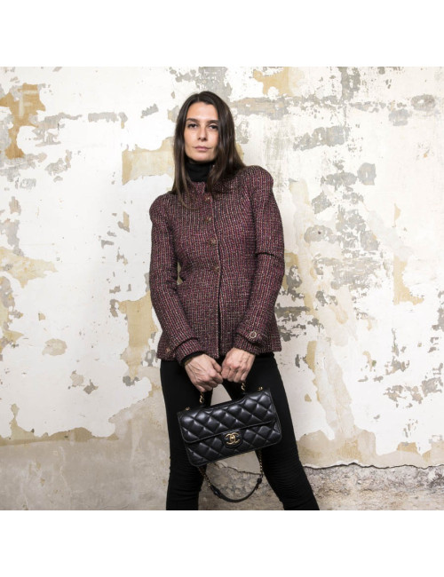 Sac "Pondicherry" CHANEL cuir matelassé noir