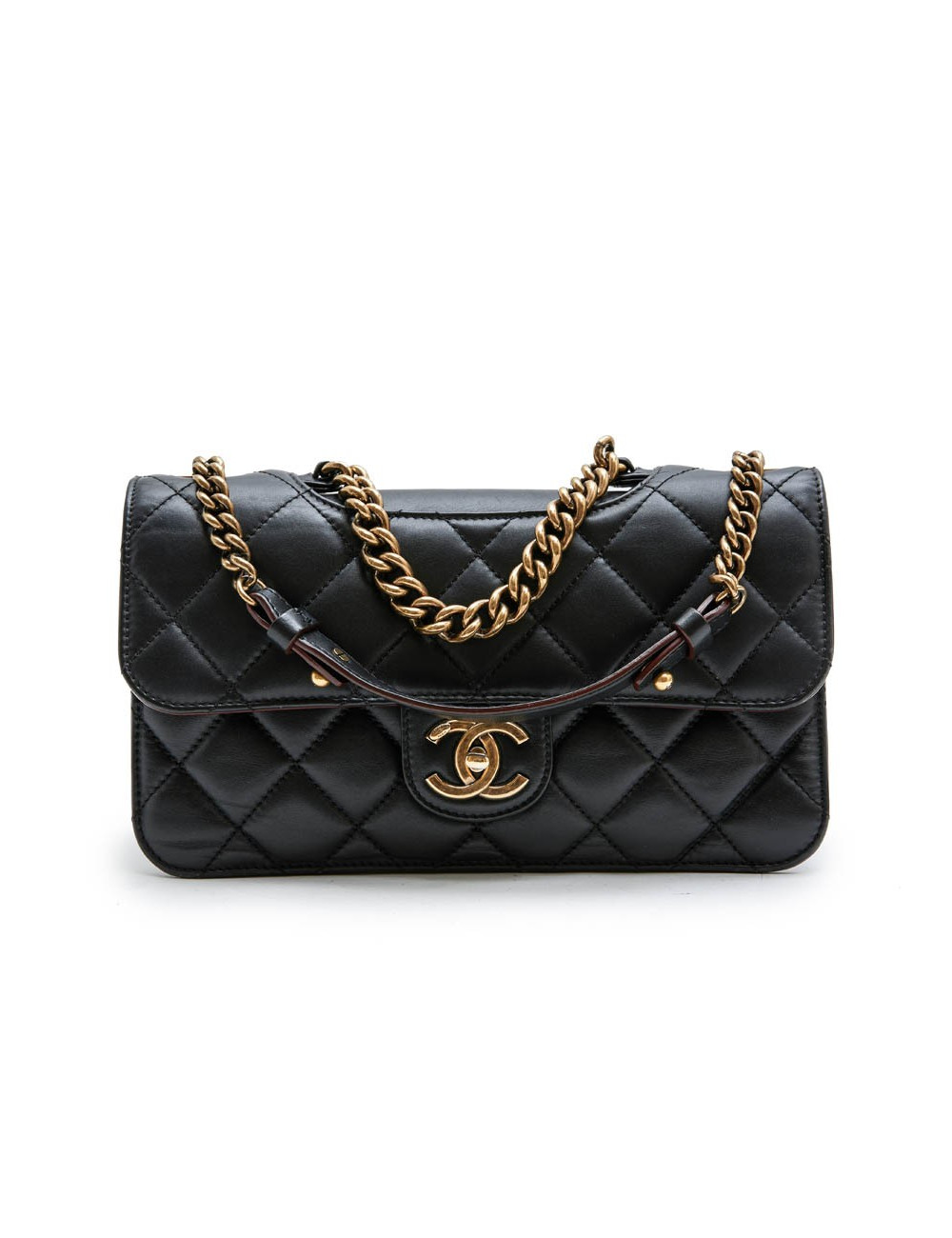 Sac "Pondicherry" CHANEL cuir matelassé noir