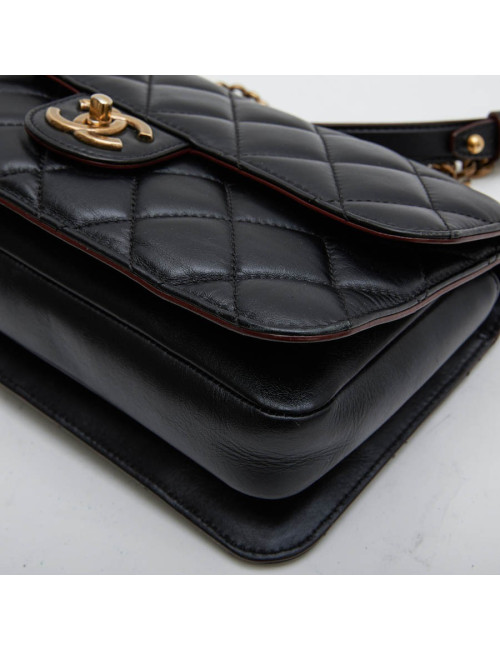 Sac "Pondicherry" CHANEL cuir matelassé noir