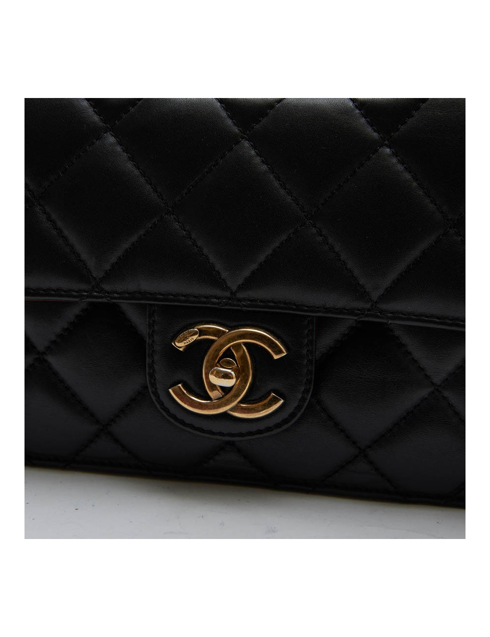 CHANEL 'Pondichery' model double flap bag in black quilted leather