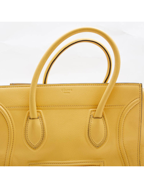 CELINE luggage bag in yellow grained leather