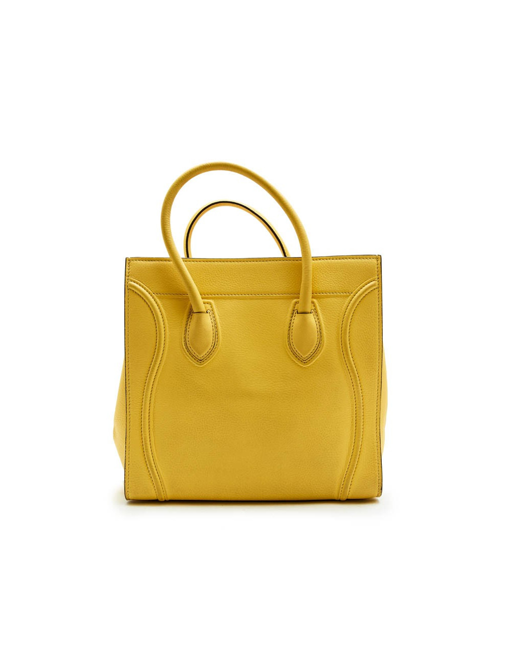 CELINE luggage bag in yellow grained leather