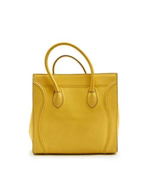 CELINE luggage bag in yellow grained leather