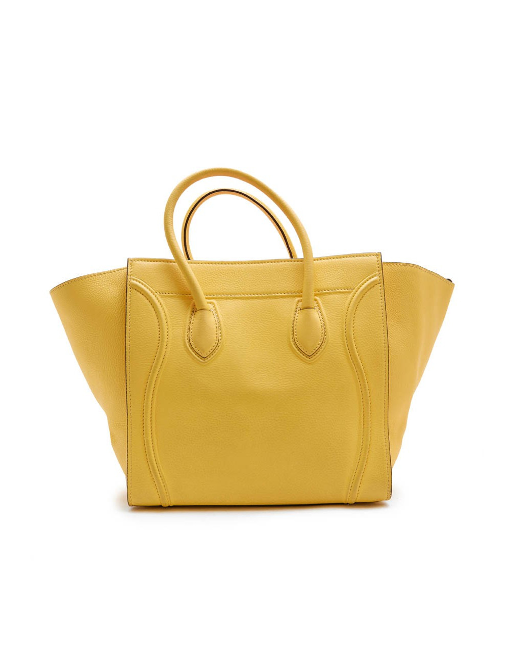 Sac Luggage CELINE cuir grainé jaune