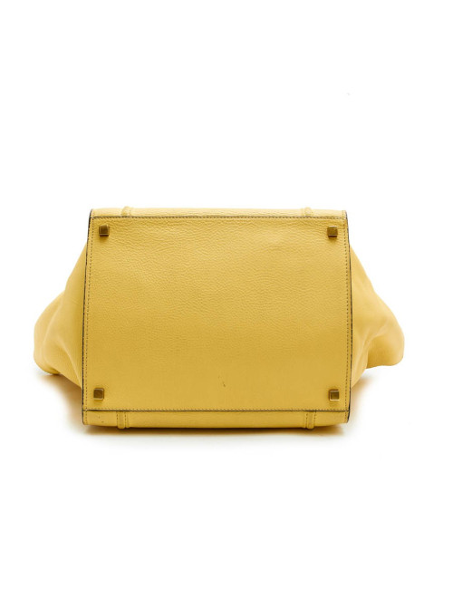 CELINE luggage bag in yellow grained leather