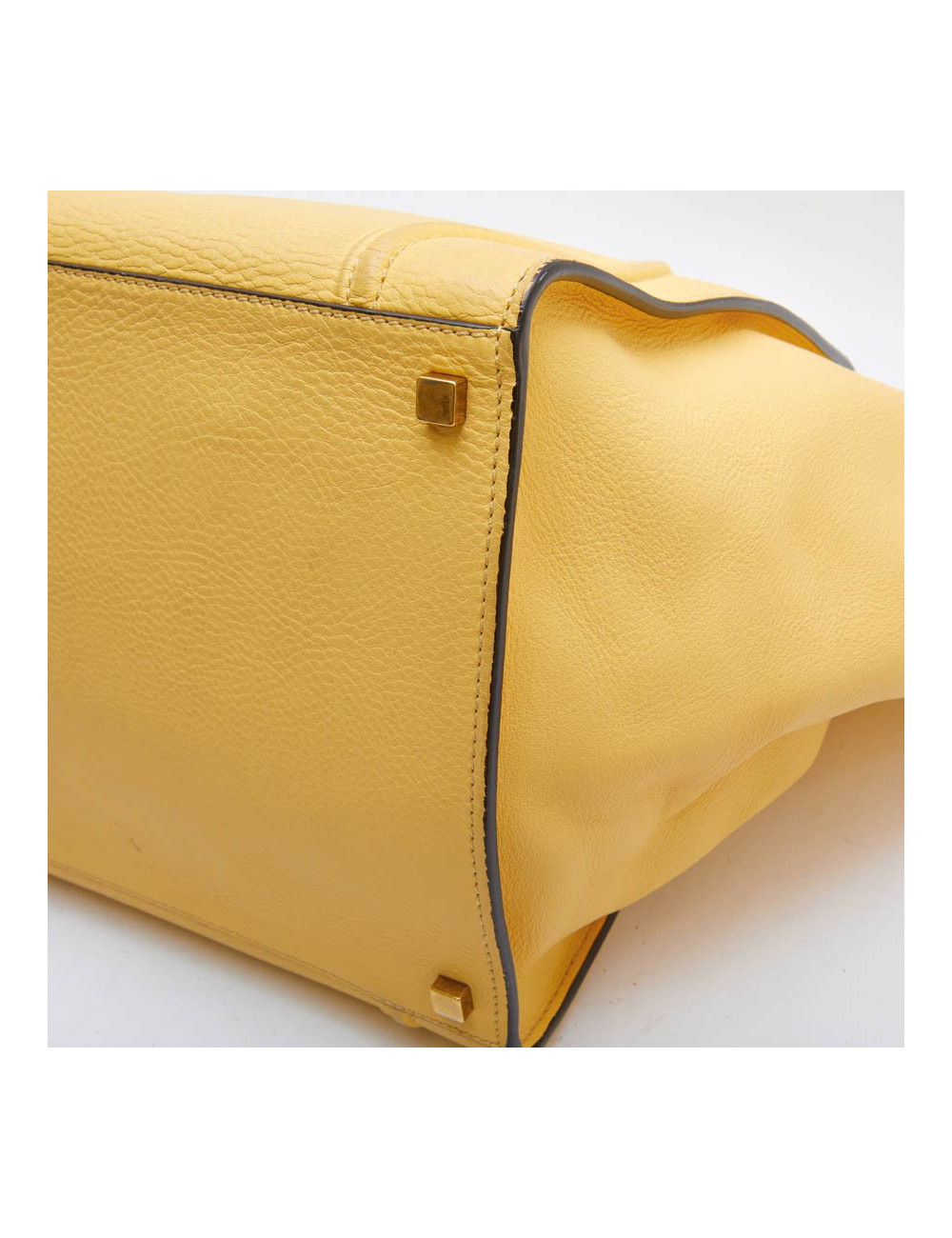 CELINE luggage bag in yellow grained leather