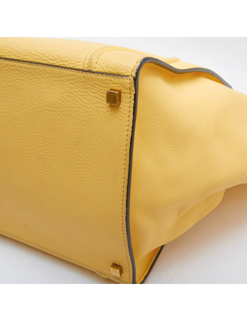 Sac Luggage CELINE cuir grainé jaune