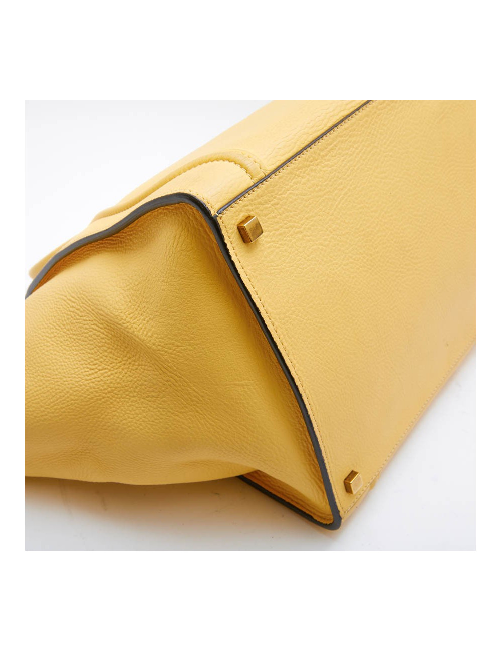 CELINE luggage bag in yellow grained leather