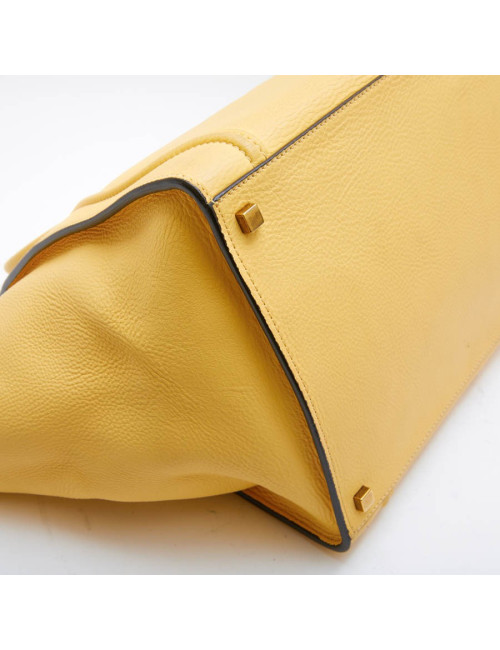 CELINE luggage bag in yellow grained leather