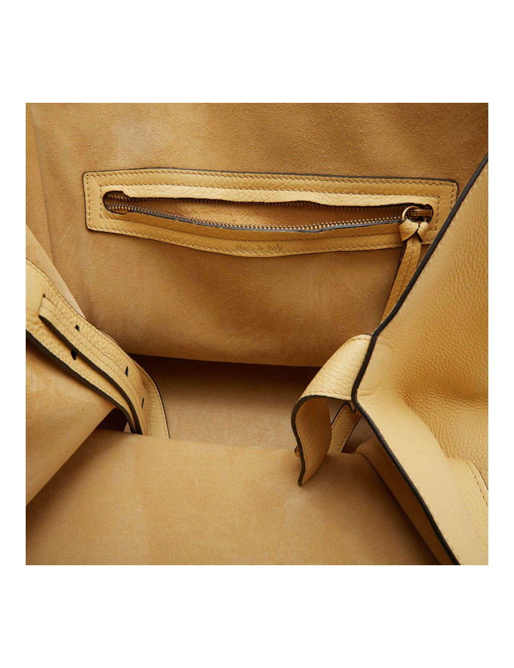 Sac Luggage CELINE cuir grainé jaune