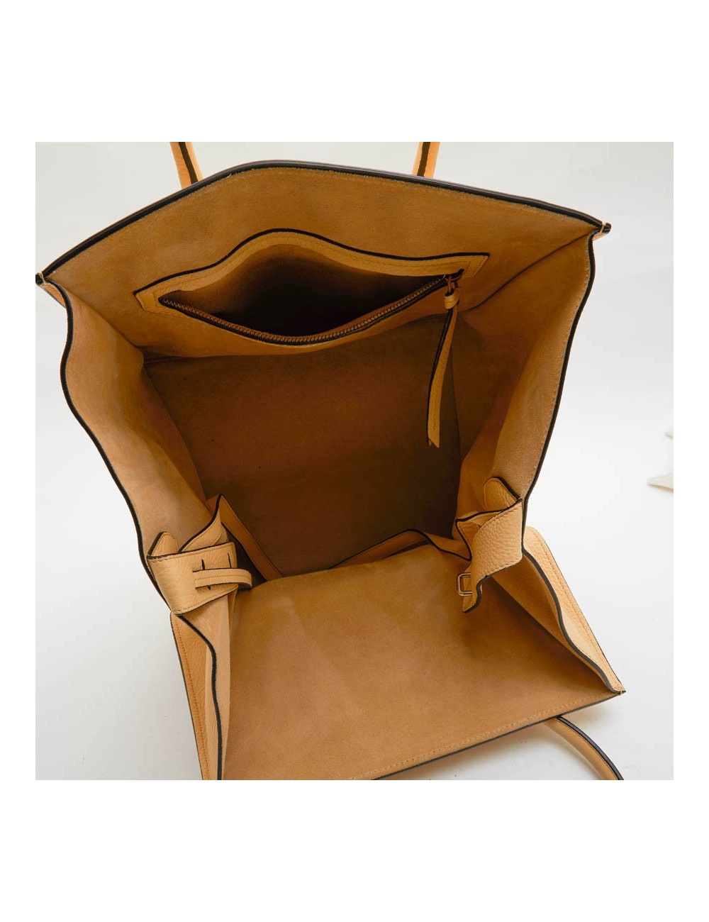 Sac Luggage CELINE cuir grainé jaune