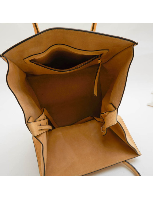 Sac Luggage CELINE cuir grainé jaune