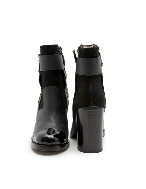 Bottines CHANEL T38,5 cuir noir