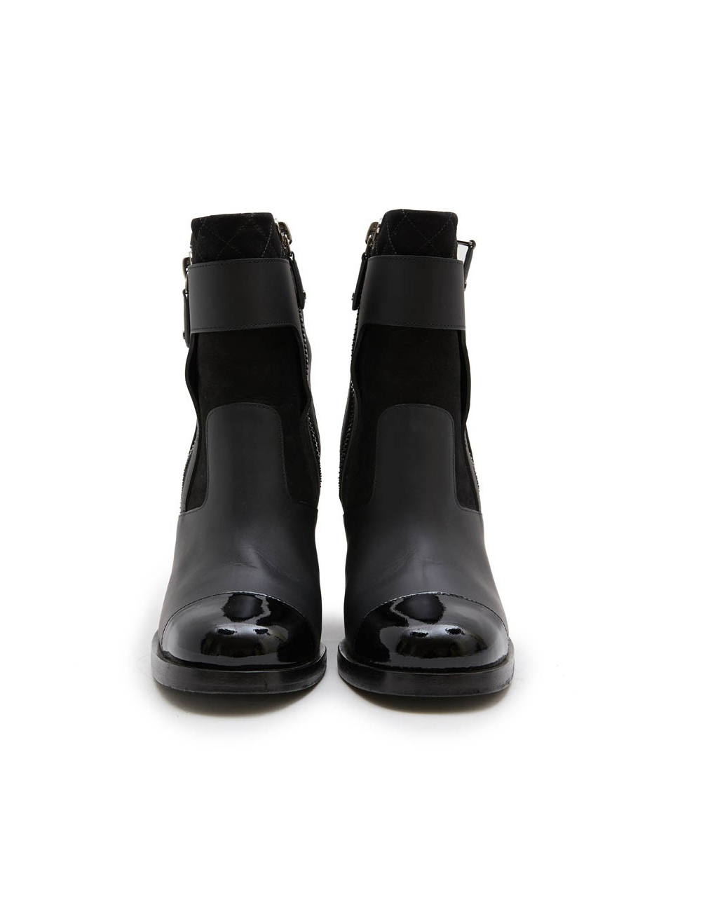 Bottines CHANEL T38,5 cuir noir