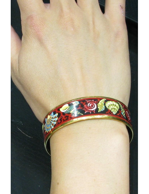 Bracelet HERMES  en émail "Coquillage"