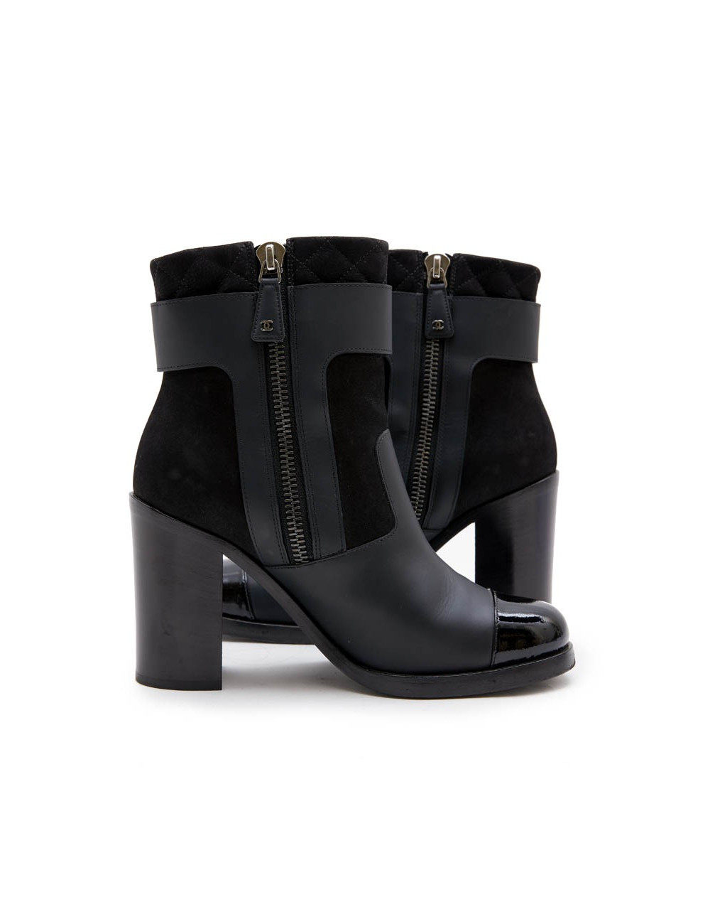 Bottines CHANEL T38,5 cuir noir
