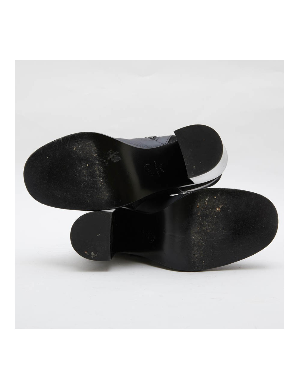 Bottines CHANEL T38,5 cuir noir