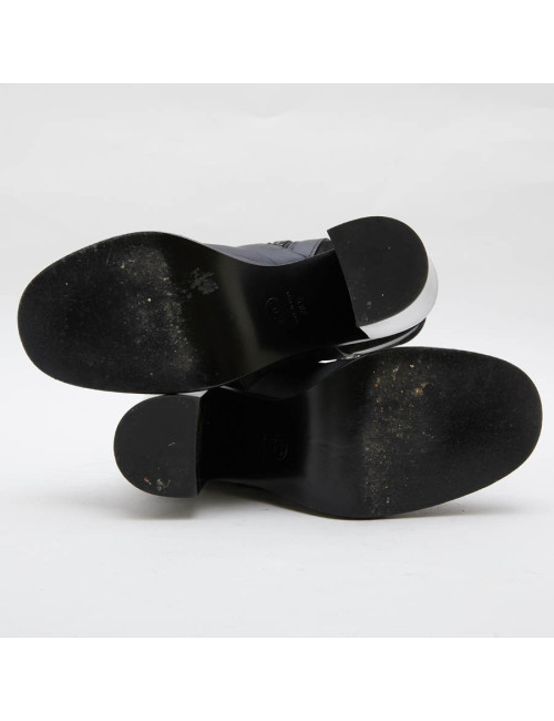 CHANEL ankle boots in black leather T38,5 