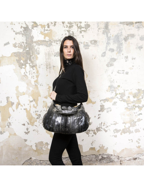 Sac GUCCI python écailles noir et blanc