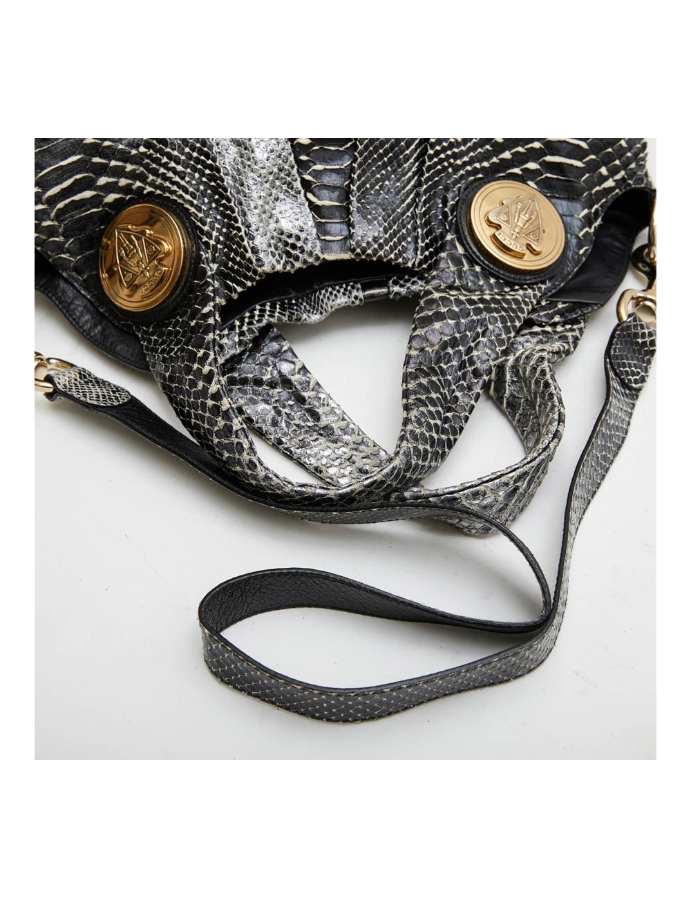 Sac GUCCI python écailles noir et blanc
